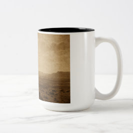 Em Dois Tons Caneca Vintage Sepia Rider - Café de Cowboy do Vel