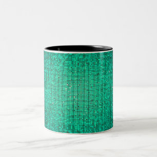 Em Dois Tons Copo da caneca de café do Glitz do disco do Sequi