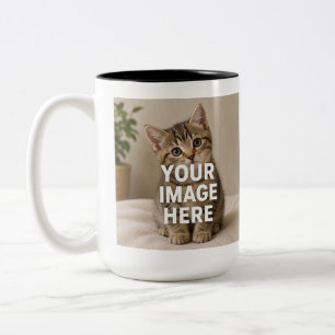Em Dois Tons Crie Sua Própria Caneca de Café de 15oz com Duas C