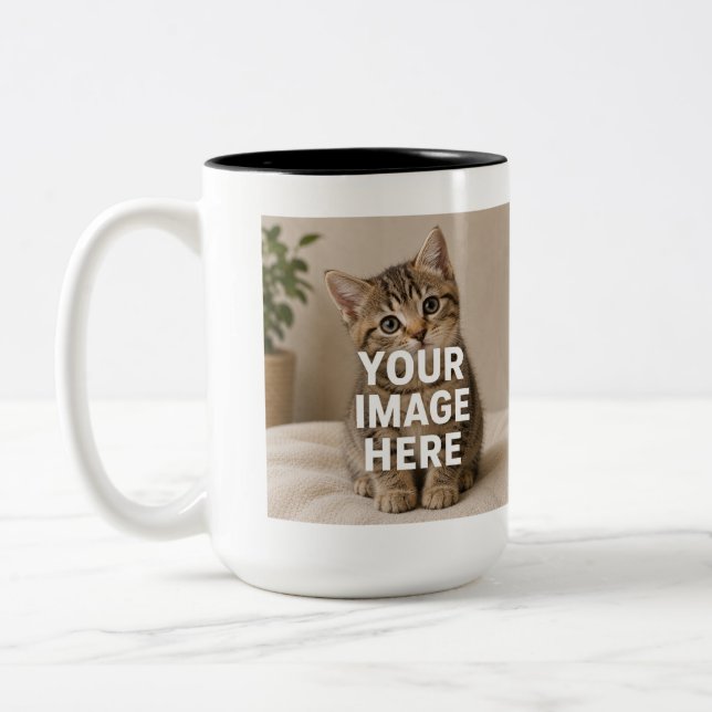 Em Dois Tons Crie Sua Própria Caneca de Café de 15oz com Duas C (Esquerda)