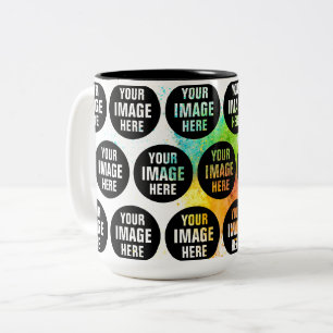 Em Dois Tons Crie Sua Própria Caneca de Café de 450ml de Duas C