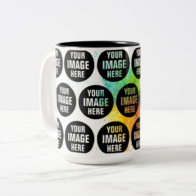 Em Dois Tons Crie Sua Própria Caneca de Café de 450ml de Duas C (Frente Esquerda)