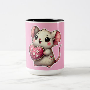 Em Dois Tons Dama de dia de os namorados bonito, caneca de café