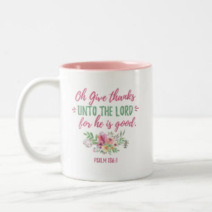 Em Dois Tons "Dê caneca de café da escritura dos obrigados"