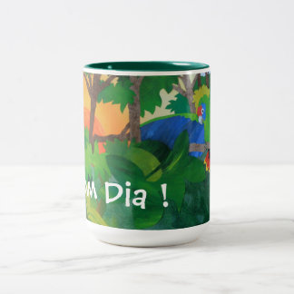 Em Dois Tons Diâmetro de Bom! Caneca de café da arte