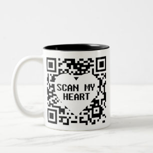 Em Dois Tons Digitalizar minha caneca de café do coração