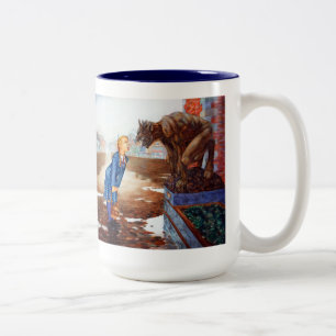 Em Dois Tons Enfrente fora a caneca de café