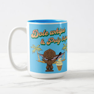 Em Dois Tons Esfregões e caneca de café da Polinésia
