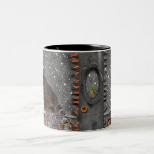 Em Dois Tons Espaço do punk do vapor - caneca de café