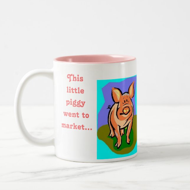 Em Dois Tons Esta caneca de café da manhã de porco/bacon (Esquerda)