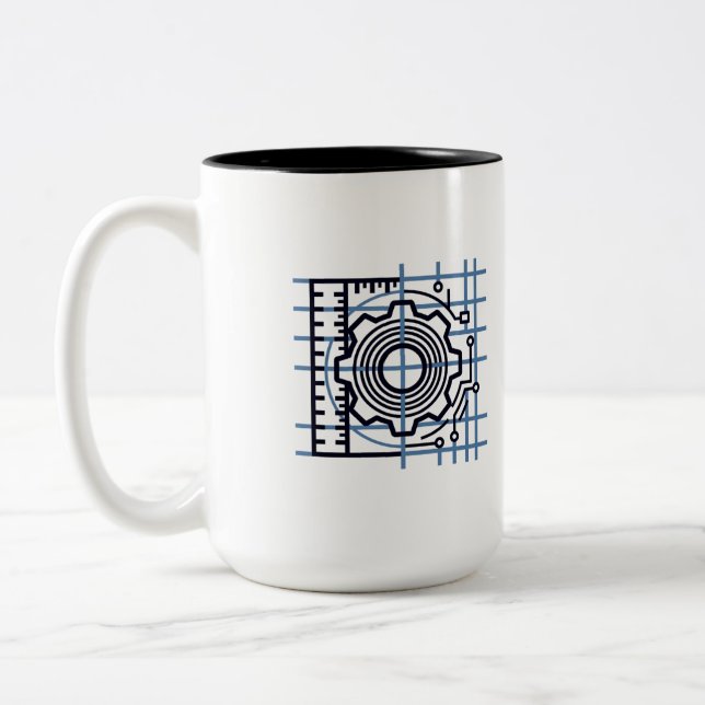 Em Dois Tons Estresse → Deformação → Café | Caneca de Engenheir (Esquerda)