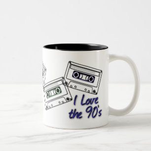 Em Dois Tons Eu amo a caneca de café da gaveta da velha escola