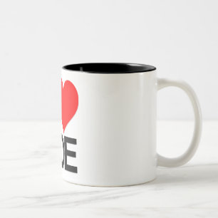 Em Dois Tons Eu amo a caneca do café de Joe