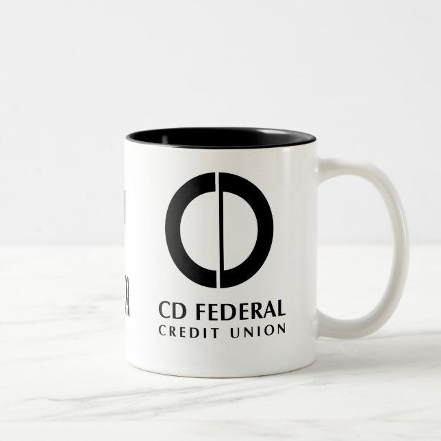 Em Dois Tons Eu amo minha caneca de café de Credit Union (Direita)