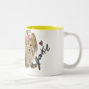 Em Dois Tons Eu amo minha caneca de café de Yorkie