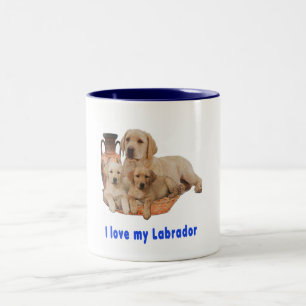 Em Dois Tons Eu amo minha caneca de café do Labrador
