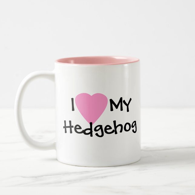 Em Dois Tons Eu amo minha caneca de café do ouriço (Esquerda)