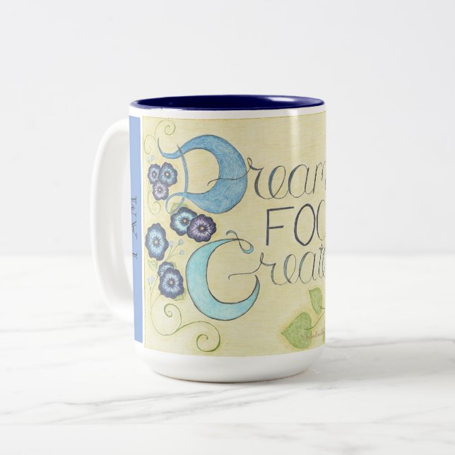 Em Dois Tons EU ESTOU Inspirado - Caneca de Café Sonhar Foco Cr (Frente Esquerda)