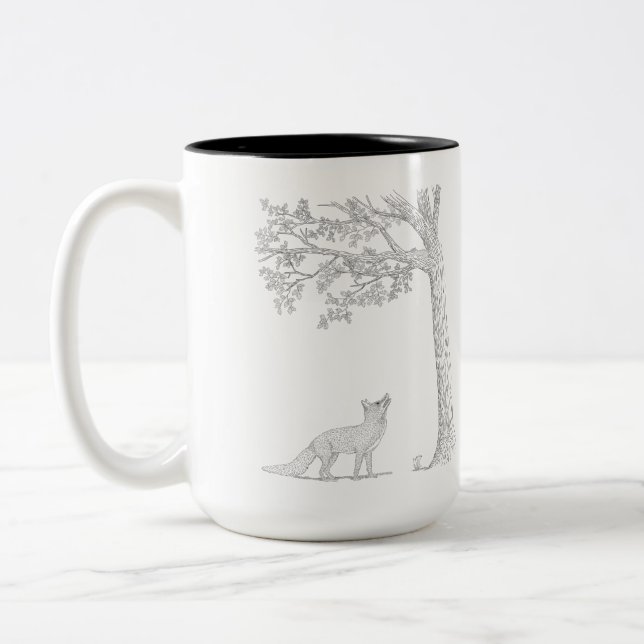 Em Dois Tons Eu vejo o esquilo Caneca de Café Duas Cores (Esquerda)
