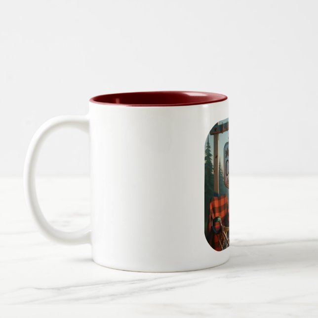 Em Dois Tons Fale de Acampamento comigo – Caneca de Café de Ave (Esquerda)
