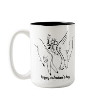 feliz dia de os namorados de caneca de café de dua