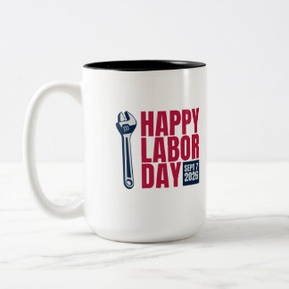 Em Dois Tons Feliz Dia do Trabalho 2026 Caneca de Café Chave In