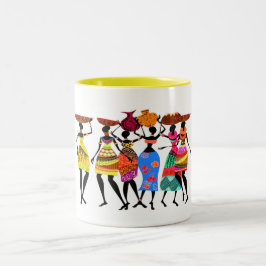 Em Dois Tons Festa Africana • Caneca de Café com Duas Cores