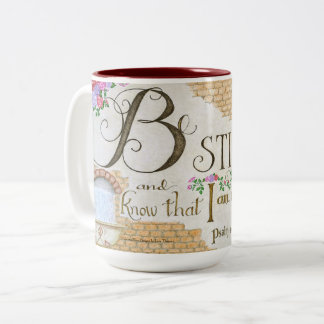 Em Dois Tons Fique Calmo, Salmo 46:10 - Caneca de Café