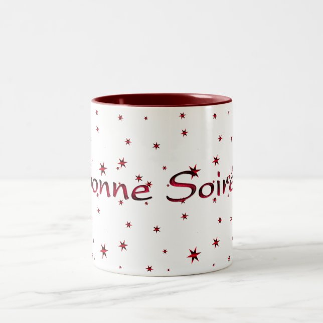 Em Dois Tons Francês: Caneca de Café Bonne Soiree (Centro)