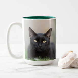 Em Dois Tons gato preto - caneca de café
