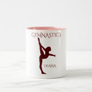 Em Dois Tons Ginástica, duas caneca de café personalizada.