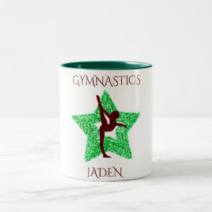 Em Dois Tons Ginástica, duas caneca de café personalizada.