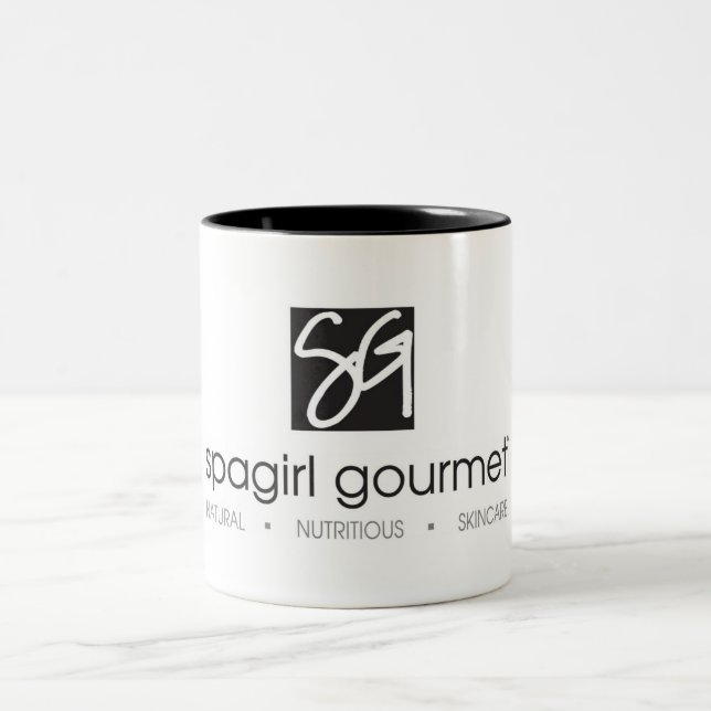 Em Dois Tons Grande caneca de café do gourmet de Spagirl (Centro)