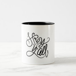 Em Dois Tons Hey caneca de café do sul ocasional do cumprimento