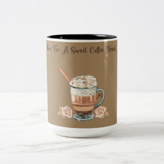 Em Dois Tons HORA DE UM CAFÉ DOCINHO Two-Tone CANECA DE CAFÉ