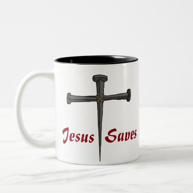 Em Dois Tons Jesus salvar a caneca de café (Esquerda)