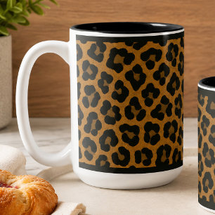EM DOIS TONS "LEOPARD" 15 OZ. CANECA DE CAFÉ DE DUAS CORES