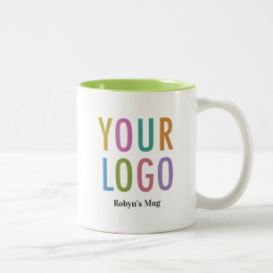 Em Dois Tons Logotipo da Empresa de Caneca de Café Interna Verd