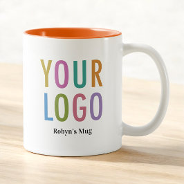 Em Dois Tons Logotipo e Nome Comercial da Caneca de Café Intern