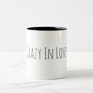 Em Dois Tons Louco na caneca de café bonita do amor com seu