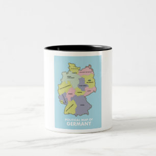 Em Dois Tons Mapa político da Alemanha Caneca de Café Gigante