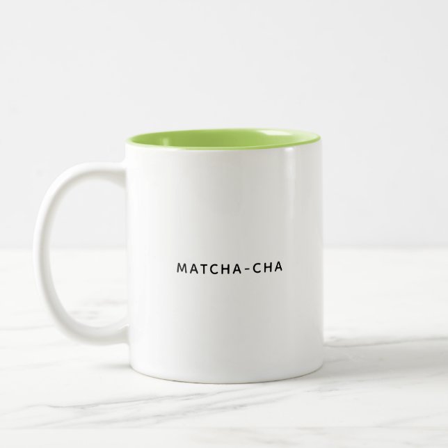 Em Dois Tons Matcha-Cha - Bonita e Engraçada Caneca de Café (Esquerda)