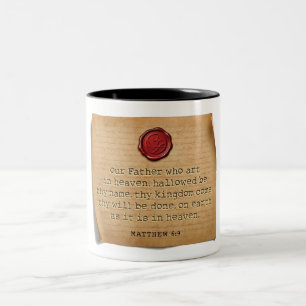 Em Dois Tons MATEUS 6:9 - Caneca de Café