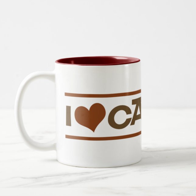 Em Dois Tons Mim caneca de café da cafeína do coração (Esquerda)