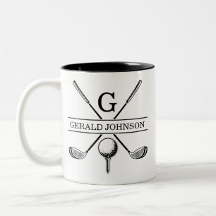 Em Dois Tons Modelo de Caneca de Café com Monograma de Design d