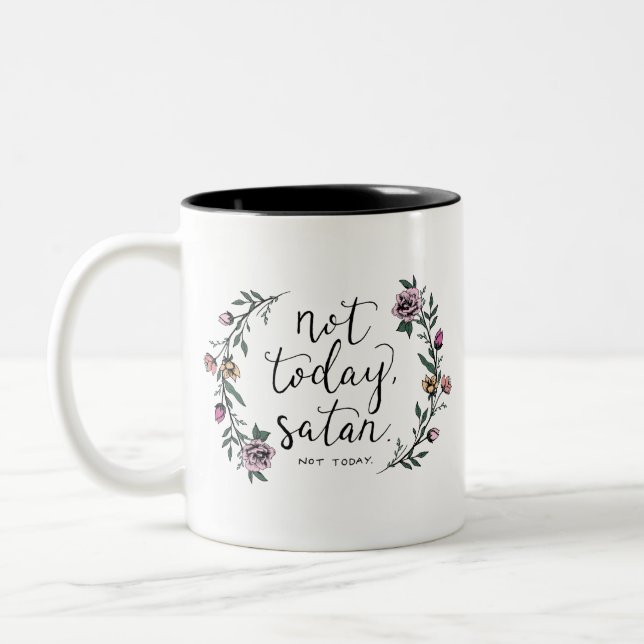 Em Dois Tons Não hoje, caneca de café da satã, caneca (Esquerda)