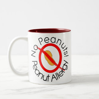 Em Dois Tons NENHUNS AMENDOINS! Caneca de café da alergia do