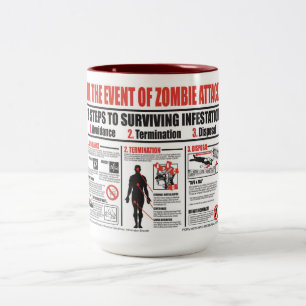 Em Dois Tons No caso da CANECA de CAFÉ do ataque do zombi