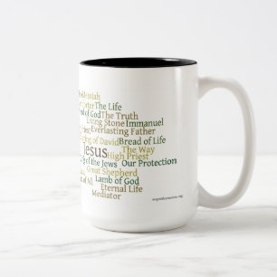 Em Dois Tons Nomes da caneca de café de Jesus 15oz