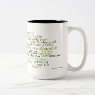 Em Dois Tons Nomes da caneca de café de Jesus 15oz